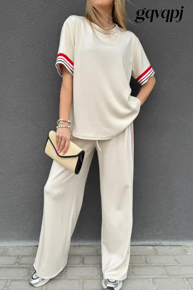 cloud-nine-cream-comfort-seted - Jet Stream / S / 50% Polyester + 45% Viscose + 5% Elastane - Two Piece Sets/Pant Sets
