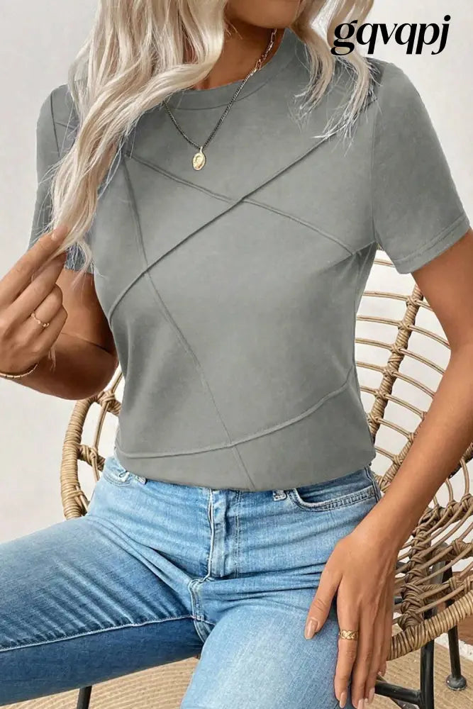 cloud-touch-gray-short-sleeved - Tops/Tops & Tees