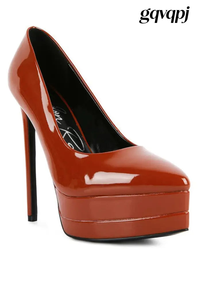 cuddles-patent-pu-high-heeled-sandals - 5 / Tan - Heels