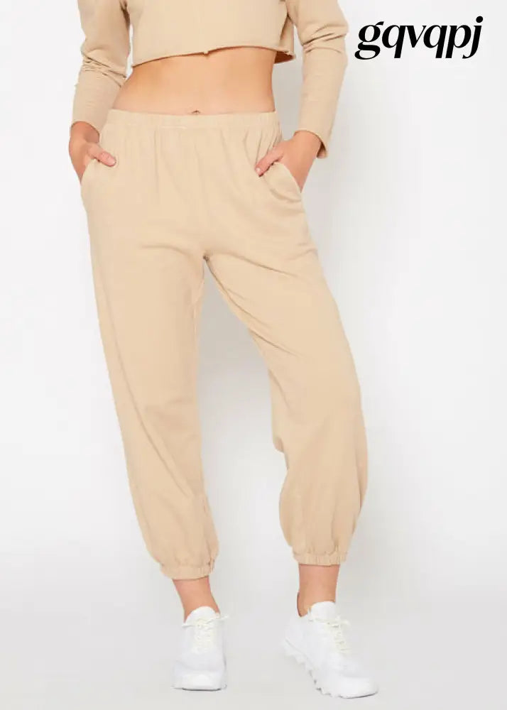 essential-french-terry-sweatpants-in-khaki - S / Khaki - Sweaters & Hoodies